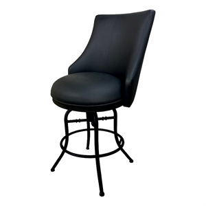 Tobias Designs Melisima 26&quot Upholstered Metal & Vinyl Bar Stool in Black