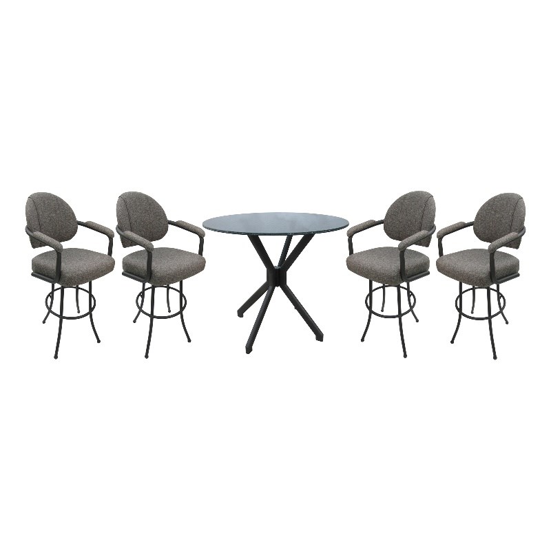 Crackle Glass Metal Pub Set - 30