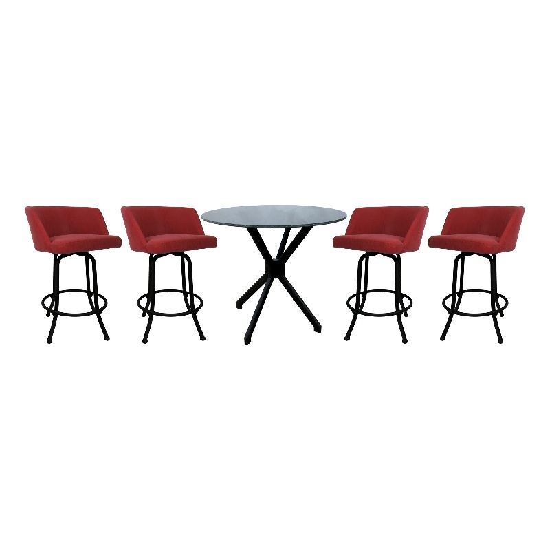 Crackle Glass Metal Pub Set 26