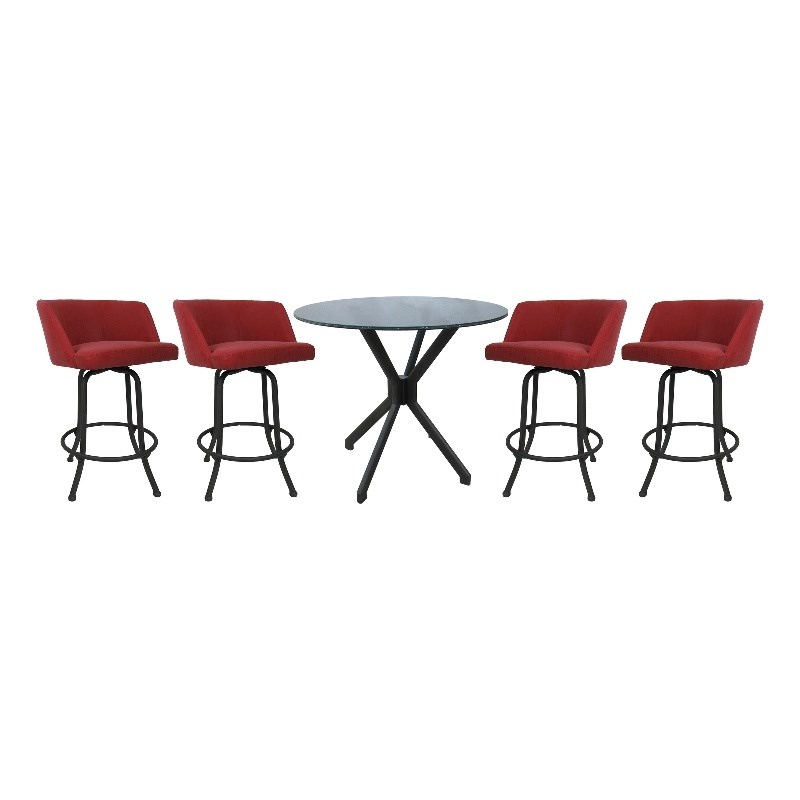 Crackle Glass Metal Pub Set 26
