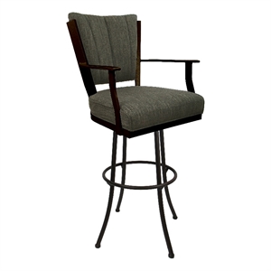 Tobias Designs Montana 34&quot Fabric & Metal Bar Stool in Sanora Brown