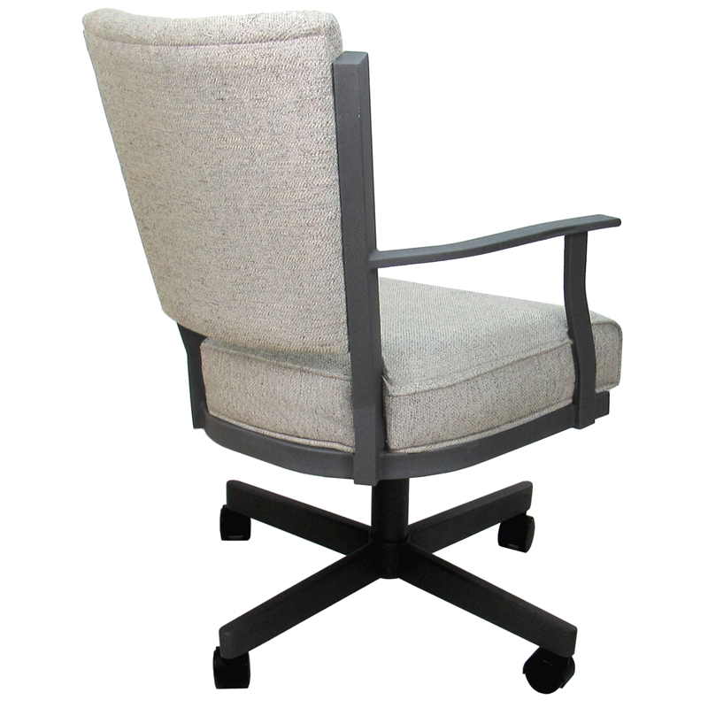 Montana Swivel Metal Dining Caster Chair - Hemsath Slate Gray Fabric- Gray Frame