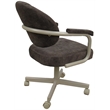 M-70 Swivel Metal Dining Caster Chair - Outlier Ash Brown Fabric - Beige Frame