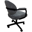 M-70 Swivel Metal Dining Caster Chair - Outlier Charcoal Gray Fabric-Black Frame