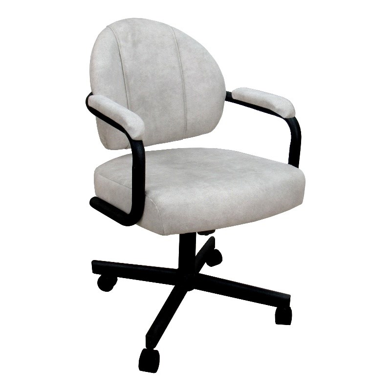 M-70 Swivel Metal Dining Caster Chair - Outlier Stucco Beige - Black Frame