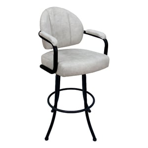 Swivel Metal Extra Tall BarStool34&quot-M-70-Outlier Stucco Beige Fabric-Black Frame