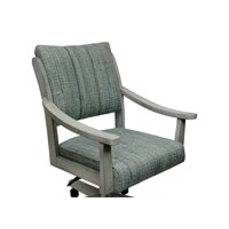 Casa Caster Solid Wood Dining Chair - Watusi Aquatint Teal Fabric -  ET Wood