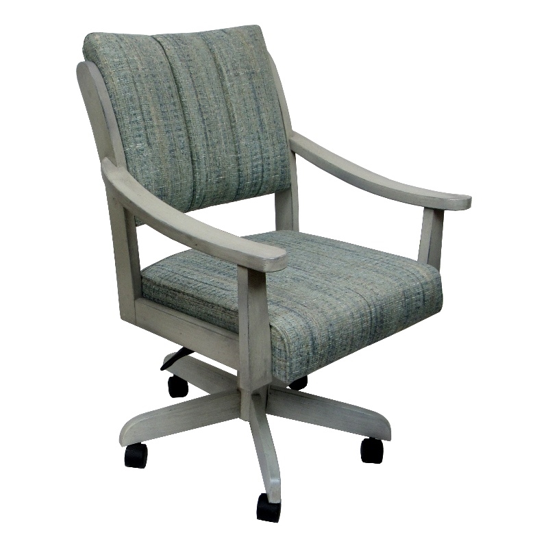 Casa Caster Solid Wood Dining Chair - Watusi Aquatint Teal Fabric -  ET Wood