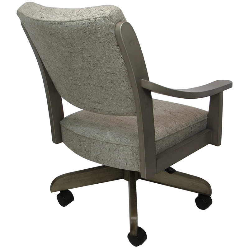 Caster Solid Wood Dining Chair Casa - Driftwood Beige Fabric on Asian Gray Wood