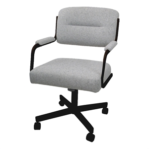 Tobias Designs 38&quot Swivel Metal & Fabric Dining Chair in Brown and Charcoal