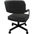 Swivel Metal Caster Dining Chair M-110 - Gray Vinyl - Black