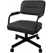 Swivel Metal Caster Dining Chair M-110 - Gray Vinyl - Black