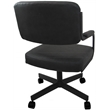 Swivel Metal Caster Dining Chair M-110 - Gray Vinyl - Gray Frame