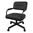 Swivel Metal Caster Dining Chair M-110 - Gray Vinyl - Gray Frame