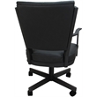 Montana Swivel Metal Dining Caster Chair - Gray Vinyl - Gray Frame