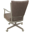Montana Swivel Metal Dining Caster Chair - Basin Beige Fabric - Beige Frame
