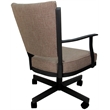 Montana Swivel Metal Dining Caster Chair - Basin Beige Fabric - Black Frame