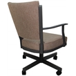 Montana Swivel Metal Dining Caster Chair - Basin Beige Fabric - Gray Frame