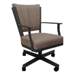 Montana Swivel Metal Dining Caster Chair - Basin Beige Fabric - Gray Frame