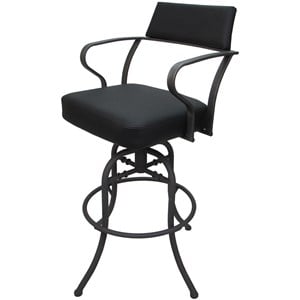 Carolina Swivel Tilt Counter 26&quot Metal Bar Stool - Black Vinyl - Gray Frame