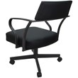 Carolina Swivel Tilt Metal Dining Caster Chair - Black  vinyl- Gray metal  frame