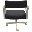 Carolina Swivel Tilt Metal Dining Caster Chair - Gray Vinyl - Beige Frame