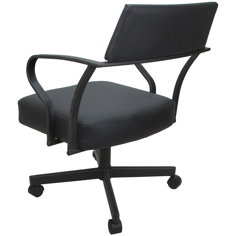 Carolina Swivel Tilt Metal Dining Caster Chair - Gray Vinyl - Gray Frame