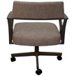 Carolina Swivel Tilt Metal Dining Caster Chair - Basin Beige Fabric - Brown