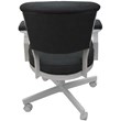 Miami Swivel Tilt Metal Caster Chair - Gray Vinyl - White Frame
