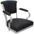 Miami Swivel Tilt Metal Caster Chair - Gray Vinyl - White Frame