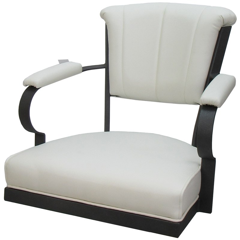 Miami Swivel Tilt Metal Caster Chair - White Vinyl - Gray Frame