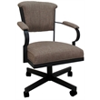 Miami Swivel Tilt Metal Caster Chair - Basin Beige Fabric - Black Frame