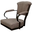 Miami Swivel Tilt Metal Caster Chair - Basin Beige Fabric - Brown Frame