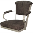 Miami Swivel Tilt Metal Caster Chair - Outlier Ash Brown Fabric - Beige Frame