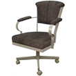 Miami Swivel Tilt Metal Caster Chair - Outlier Ash Brown Fabric - Beige Frame