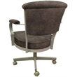 Miami Swivel Tilt Metal Caster Chair - Outlier Ash Brown Fabric - Beige Frame