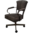 Miami Swivel Tilt Metal Caster Chair - Outlier Ash Brown Fabric - Brown Frame