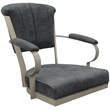 Miami Swivel Tilt Metal Caster Chair - Charcoal Gray Fabric - Beige Frame