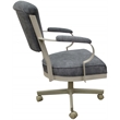 Miami Swivel Tilt Metal Caster Chair - Charcoal Gray Fabric - Beige Frame