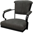 Miami Swivel Tilt Metal Caster Chair - Charcoal Gray Fabric - Black Frame