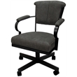 Miami Swivel Tilt Metal Caster Chair - Charcoal Gray Fabric - Black Frame