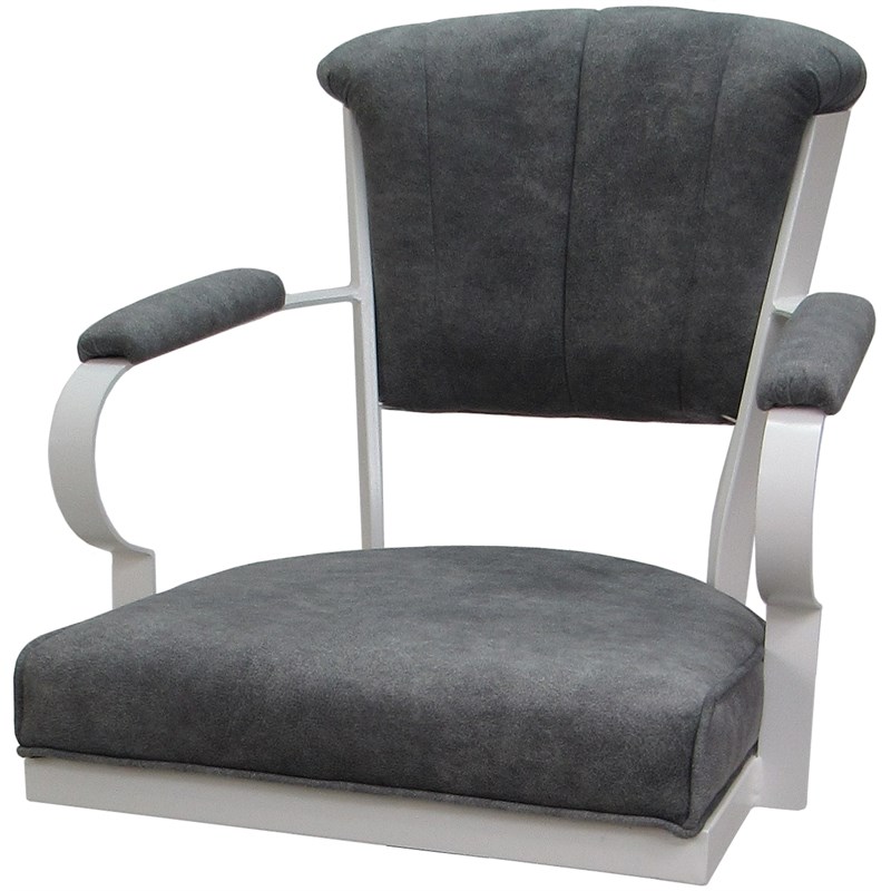 Miami Swivel Tilt Metal Caster Chair - Charcoal Gray Fabric- White Frame