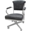Miami Swivel Tilt Metal Caster Chair - Charcoal Gray Fabric- White Frame