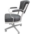 Miami Swivel Tilt Metal Caster Chair - Charcoal Gray Fabric- White Frame