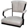 Miami Swivel Tilt Metal Caster Chair - Smoke Beige Fabric- Black Frame