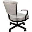 Miami Swivel Tilt Metal Caster Chair - Smoke Beige Fabric- Black Frame