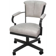 Miami Swivel Tilt Metal Caster Chair - Smoke Beige Fabric - Gray Frame