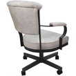 Miami Swivel Tilt Metal Caster Chair - Smoke Beige Fabric - Gray Frame