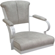 Miami Swivel Tilt Metal Caster Chair - Smoke Beige Fabric - White Base