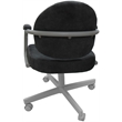 Swivel Metal Dining Caster Chair- M-70 - Charcoal Fabric - White Frame